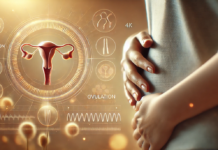 Jak rozpoznać oznaki owulacji? kobieta trzyma ręce na brzuchu, obok obraz macicy